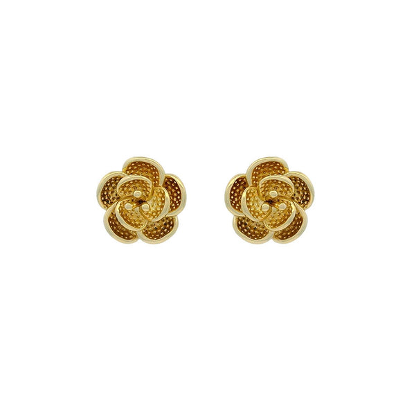 Alloy Electroplated Light Luxury Flower Earrings For Women