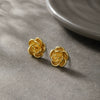 Alloy Electroplated Light Luxury Flower Earrings For Women