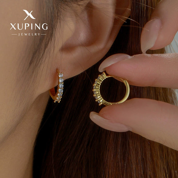 Alloy Electroplated Light Luxury Geometric Zircon Inlaid Women's Earrings