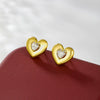 Alloy Electroplated Light Luxury Heart Earrings For Women