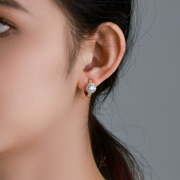 Alloy Electroplated Light Luxury Style Geometric Earrings For Women