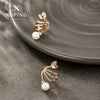 Alloy Electroplated Light Luxury Style Imitation Pearl And Micropaved Zircon Earrings For Women