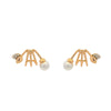 Alloy Electroplated Light Luxury Style Imitation Pearl And Micropaved Zircon Earrings For Women