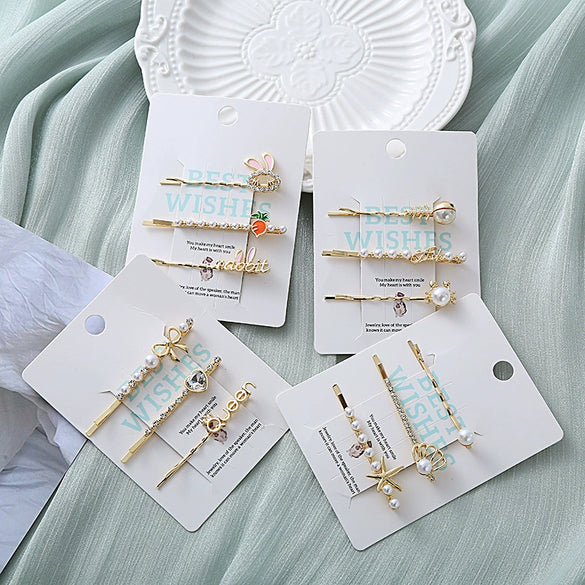 Alloy Electroplated Love Rabbit Hair Accessories Set For Women