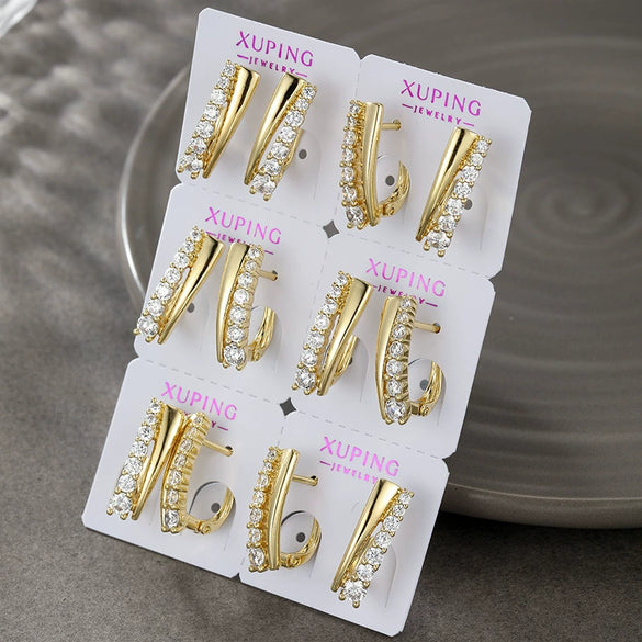 Alloy Electroplated Microencrusted Zircon Minimalist Style Women's Earrings