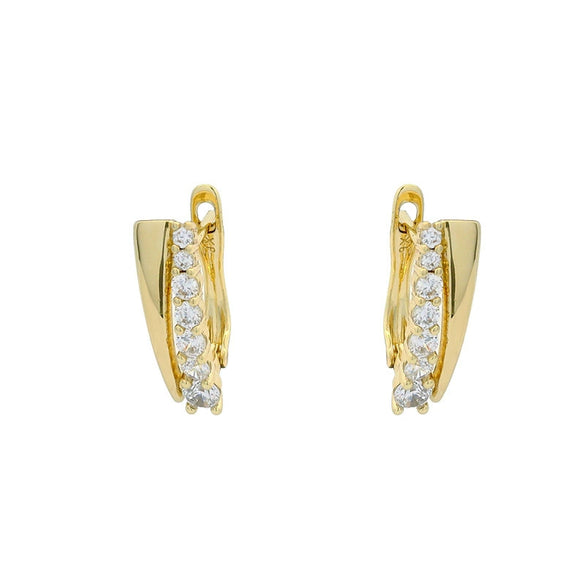 Alloy Electroplated Microencrusted Zircon Minimalist Style Women's Earrings