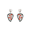 Alloy Electroplated Micropaved Zircon Heart Asymmetrical Geometric Earrings For Women