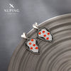 Alloy Electroplated Micropaved Zircon Heart Asymmetrical Geometric Earrings For Women