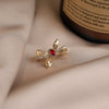 Alloy Electroplated Minimalist Bow Antiexposure Brooch Collar Pin