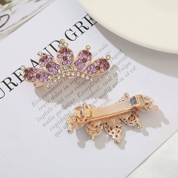 Alloy Electroplated Minimalist Diamondencrusted Hairpin For Women