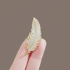 Alloy Electroplated Natural Style Feather Brooch For Women