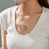 Alloy Electroplated Niche Style Flower Shaped Rose Melon Seed Buckle Necklace Pendant With Micropaved Zircon
