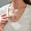 Alloy Electroplated Niche Style Flower Shaped Rose Melon Seed Buckle Necklace Pendant With Micropaved Zircon