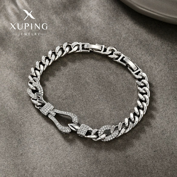 Alloy Electroplated Personality Cuban Chain Bracelet For Men And Women