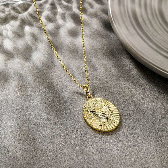 Alloy Electroplated Personality Geometric Pendant Necklace