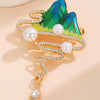 Alloy Electroplated Retro Mountains And Rivers Tassel Brooch For Women Fashion Accessories