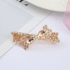 Alloy Electroplated Rhinestone Crystal Flower Plate Ponytail Hair Spring Clip Hairpin For Women