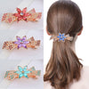 Alloy Electroplated Rhinestone Crystal Flower Plate Ponytail Hair Spring Clip Hairpin For Women