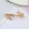 Alloy Electroplated Rhinestone Crystal Flower Plate Ponytail Hair Spring Clip Hairpin For Women