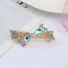 Alloy Electroplated Rhinestone Crystal Flower Plate Ponytail Hair Spring Clip Hairpin For Women