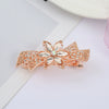 Alloy Electroplated Rhinestone Crystal Flower Plate Ponytail Hair Spring Clip Hairpin For Women