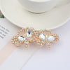 Alloy Electroplated Rhinestone Crystal Flower Plate Ponytail Hair Spring Clip Hairpin For Women