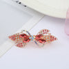 Alloy Electroplated Rhinestone Crystal Flower Plate Ponytail Hair Spring Clip Hairpin For Women
