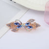 Alloy Electroplated Rhinestone Crystal Flower Plate Ponytail Hair Spring Clip Hairpin For Women