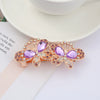 Alloy Electroplated Rhinestone Crystal Flower Plate Ponytail Hair Spring Clip Hairpin For Women