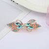 Alloy Electroplated Rhinestone Crystal Flower Plate Ponytail Hair Spring Clip Hairpin For Women