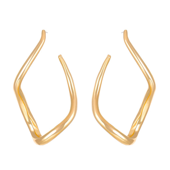 Alloy Electroplated Rhombus Twisted Lines Irregular Women's Earrings