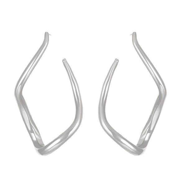 Alloy Electroplated Rhombus Twisted Lines Irregular Women's Earrings