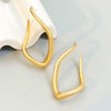 Alloy Electroplated Rhombus Twisted Lines Irregular Women's Earrings