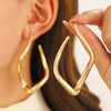 Alloy Electroplated Rhombus Twisted Lines Irregular Women's Earrings