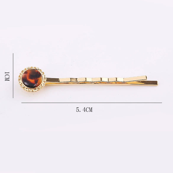 Alloy Electroplated Round Acetate Clip Hairpin Women's Hair Accessories
