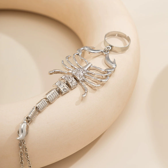 Alloy Electroplated Scorpion Zodiac Animal Threedimensional Finger Bracelet For Women