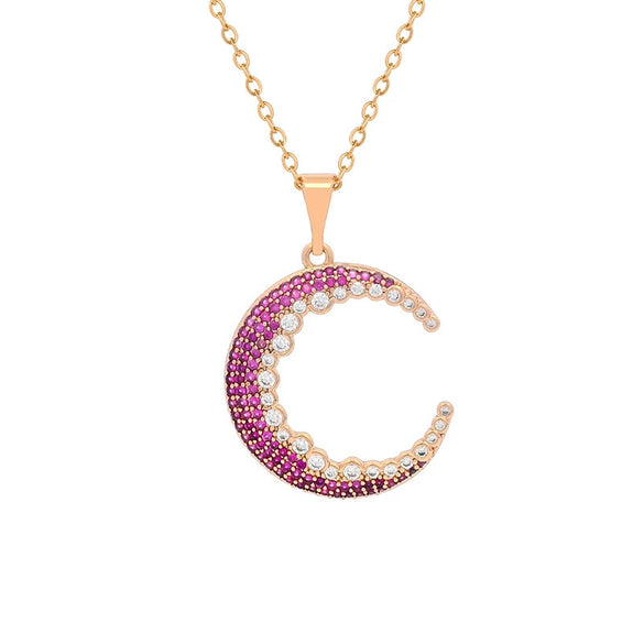 Alloy Electroplated Simple Style Melon Seed Buckle Crescent Necklace Pendant For Women