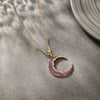 Alloy Electroplated Simple Style Melon Seed Buckle Crescent Necklace Pendant For Women