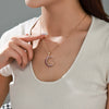 Alloy Electroplated Simple Style Melon Seed Buckle Crescent Necklace Pendant For Women