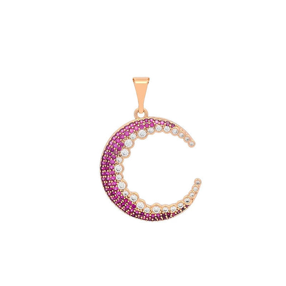 Alloy Electroplated Simple Style Melon Seed Buckle Crescent Necklace Pendant For Women