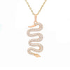 Alloy Electroplated Snakeshaped Necklace Pendant With Zircon Inlaid