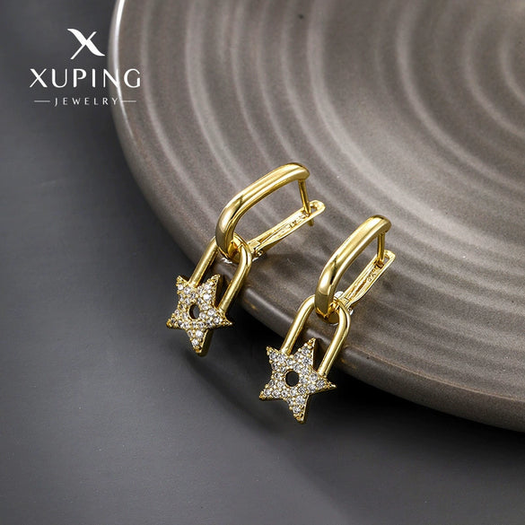 Alloy Electroplated Star Pattern Women's Earrings