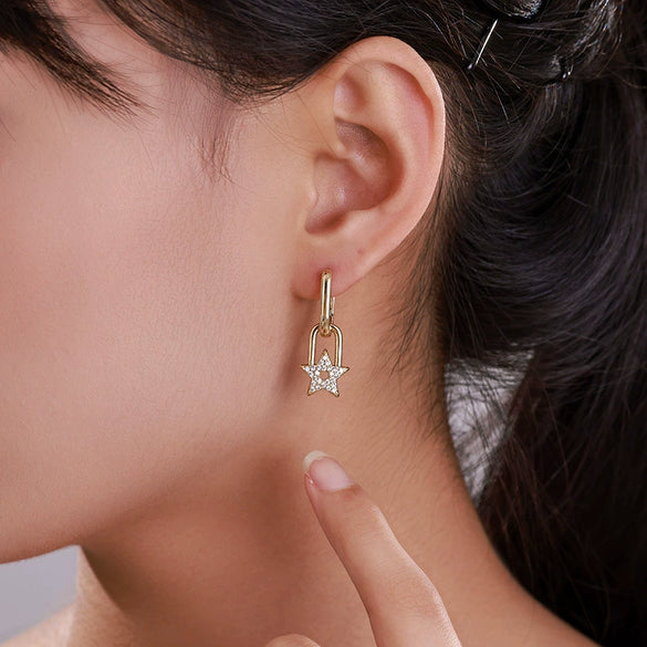 Alloy Electroplated Star Pattern Women's Earrings