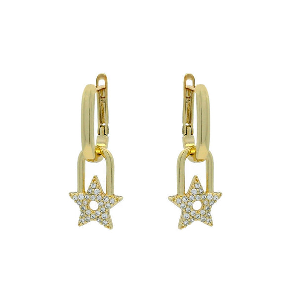 Alloy Electroplated Star Pattern Women's Earrings