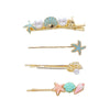 Alloy Electroplated Starfish Shell Pearl Cartoon Side Hairpin For Women