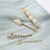 Alloy Electroplated Starfish Shell Pearl Cartoon Side Hairpin For Women