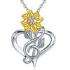Alloy Electroplated Sunflower Pendant Clavicle Chain For Ladies