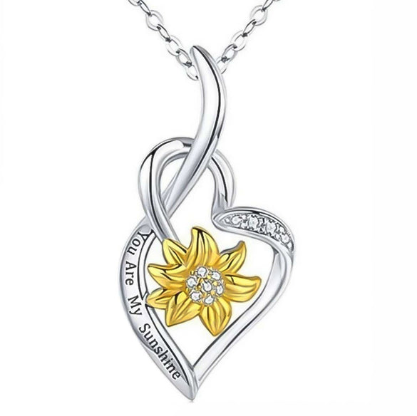 Alloy Electroplated Sunflower Pendant Clavicle Chain For Ladies