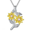 Alloy Electroplated Sunflower Pendant Clavicle Chain For Ladies