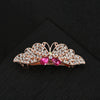 Alloy Electroplated Sweet Temperament Rhinestone Spring Clip For Women Hair Bow Clip